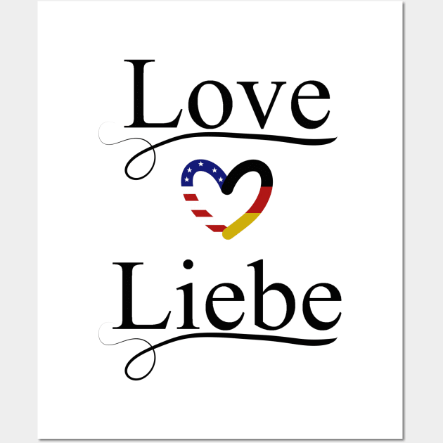 Love & Liebe w/ German & American Heart Wall Art by PandLCreations